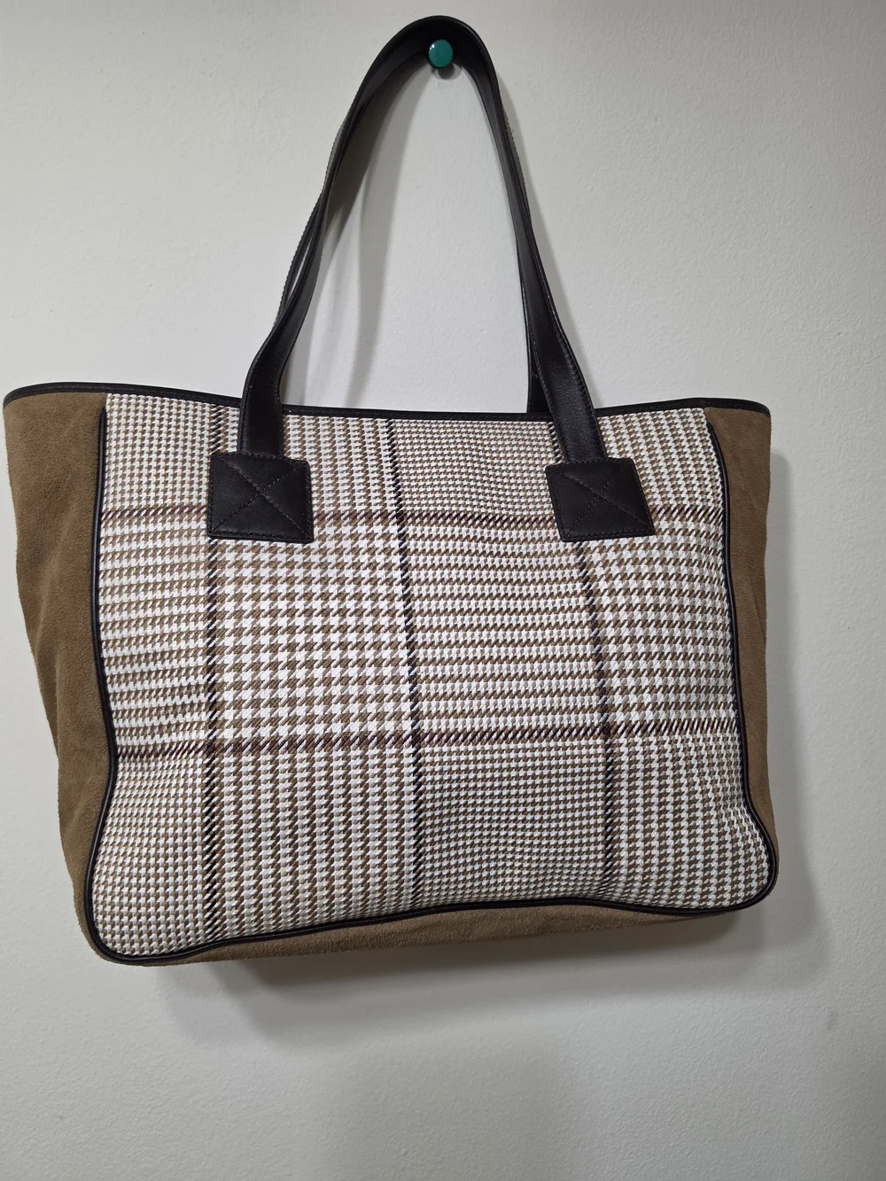 Lauren Ralph Lauren Brown Plaid Tote Bag